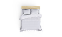 L'essentiel linge de maison Guher Juego de funda de edredón doble Blanco y gris